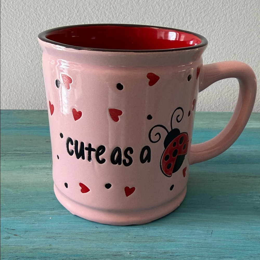 Cute Pink Ladybug Mug